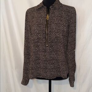 Michael Kors Cheetah Zipper Blouse